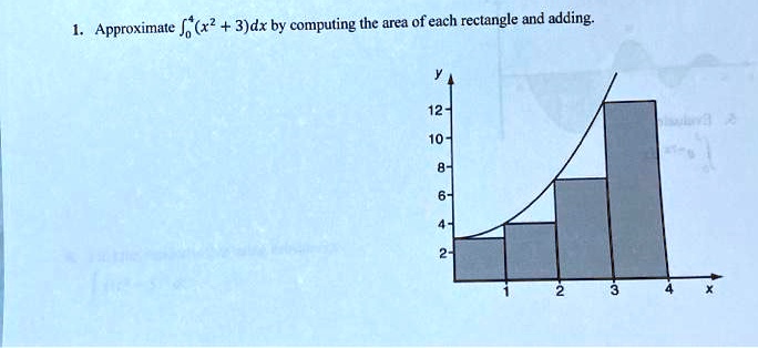 approximale gx 3dx by computing the area of each rectangle and adding 26702