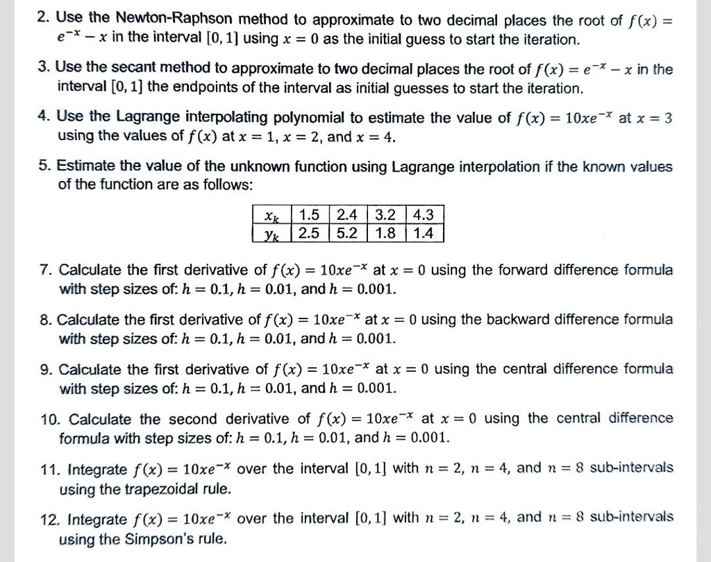 Solved 2 Use The Newton Raphson Method To Approximate To Two Decimal Places The Root Of F X E X X In The Interval 0 1 Using X 0 As The Initial Guess To Start Solved 2 Use The Newton Raphson Method To Approximate To Two Decimal Places The Root Of F X E X X In The Interval 0 1 Using X 0 As The Initial Guess To Start
