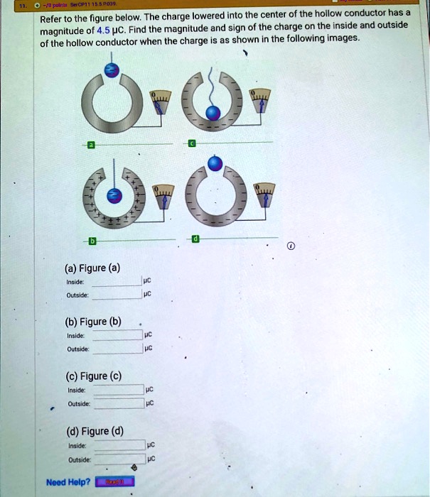 Refer To The Figure Below. The Charge Lowered Into The Center Of The ...