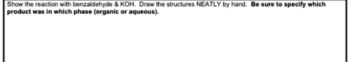 Show the reaction with benzaldehyde KOH. Draw the str… - SolvedLib