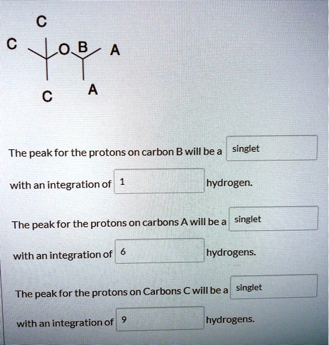 SOLVED: Lo B A A The Peak For The Protons On Carbon B Will Be A Singlet ...