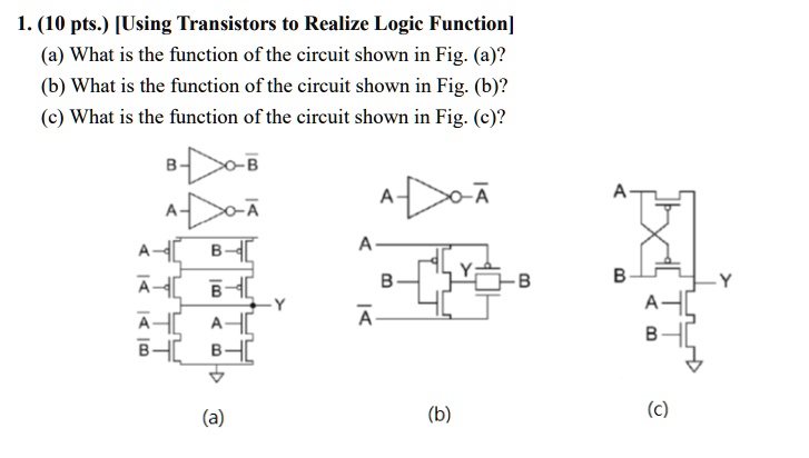 SOLVED: 1. (10 pts ) [Using Transistors to Realize Logic Function] What ...