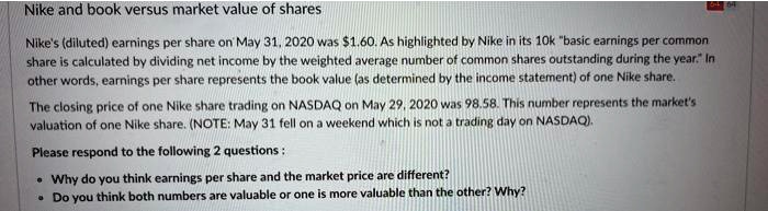 Nike earning clearance per share