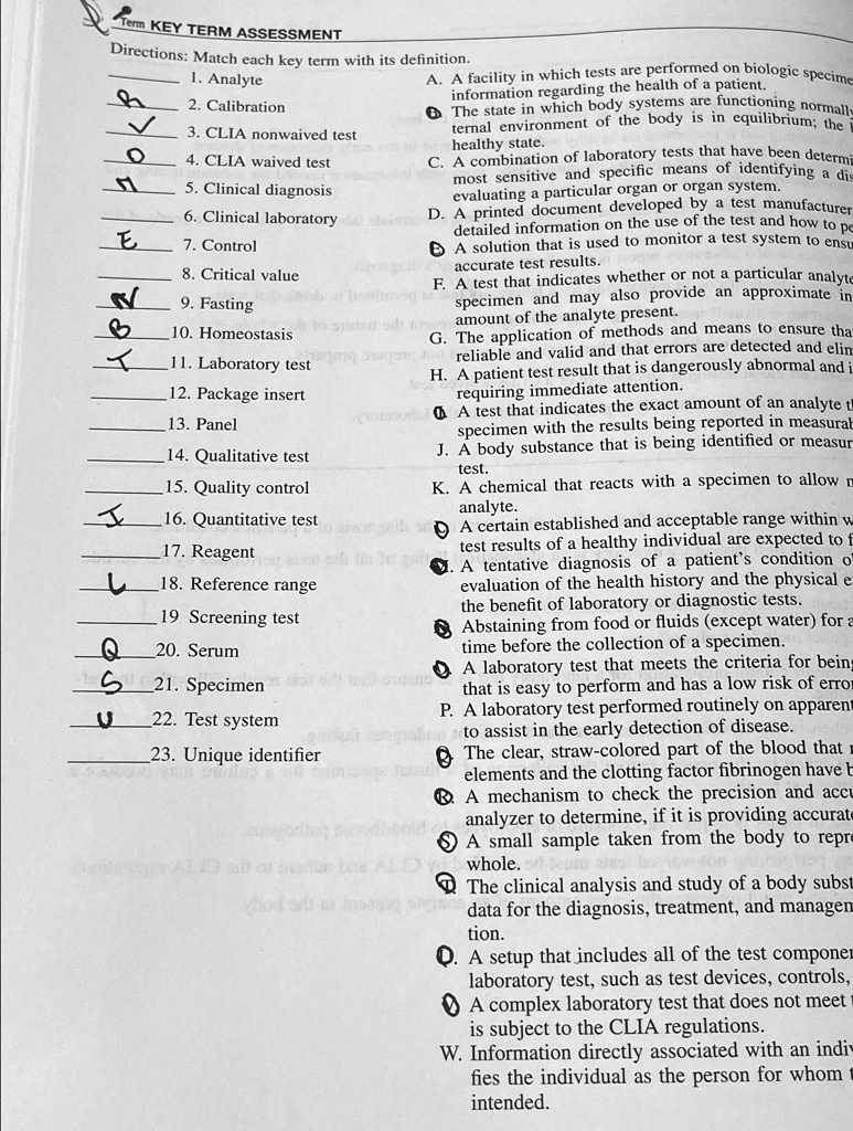 SOLVED Analyte A body substance that is being identified or measured