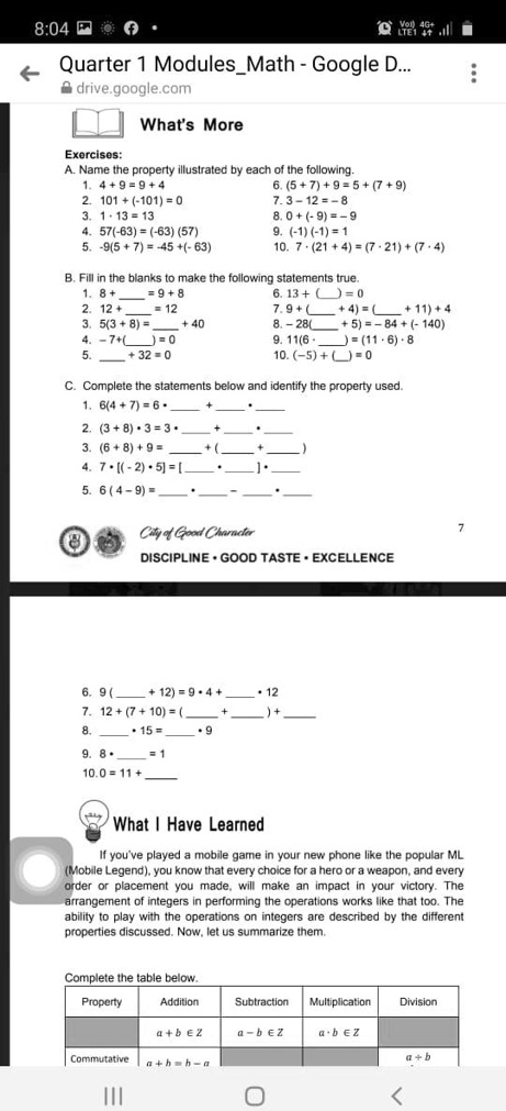 answer this whats more and i will brainnlest you 804 0 424 quarter modulesmath google d drive google com whats more exorcisos nare the properly illuslrated by each of ihe following 719 5 7  00643