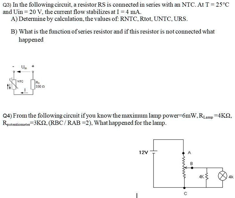 [GET ANSWER] Q3) In the following circuit, a resistor RS is connected ...