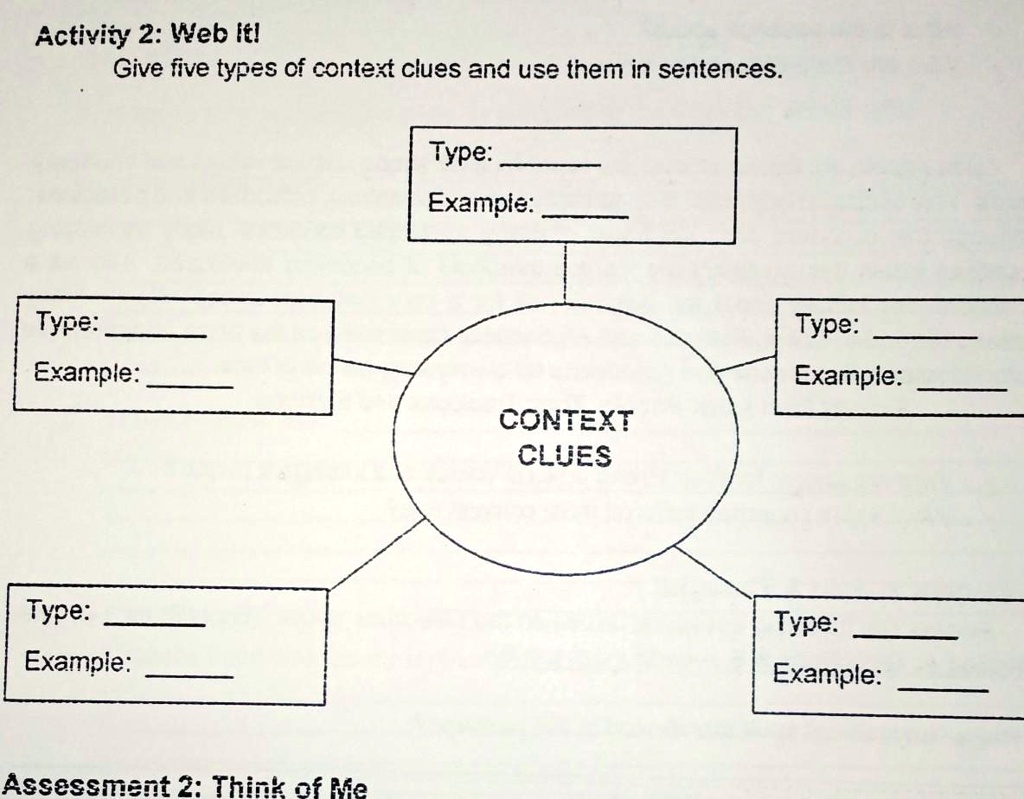 SOLVED Activity 2  it! Give five types of context clues and use