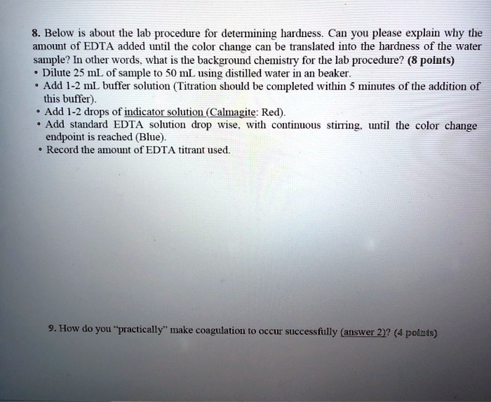 SOLVED Below is the lab procedure for determining hardness. Can you