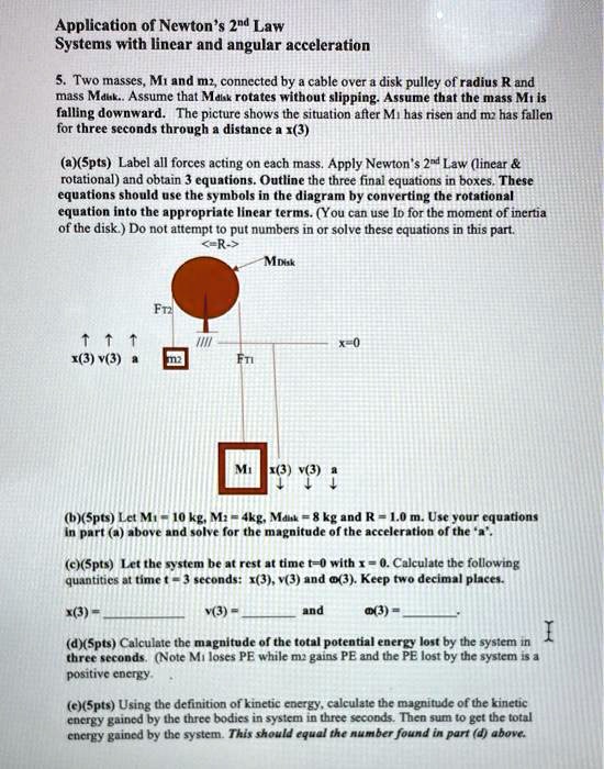 Application of Newton's 2nd Law Systems with linear and angular ...