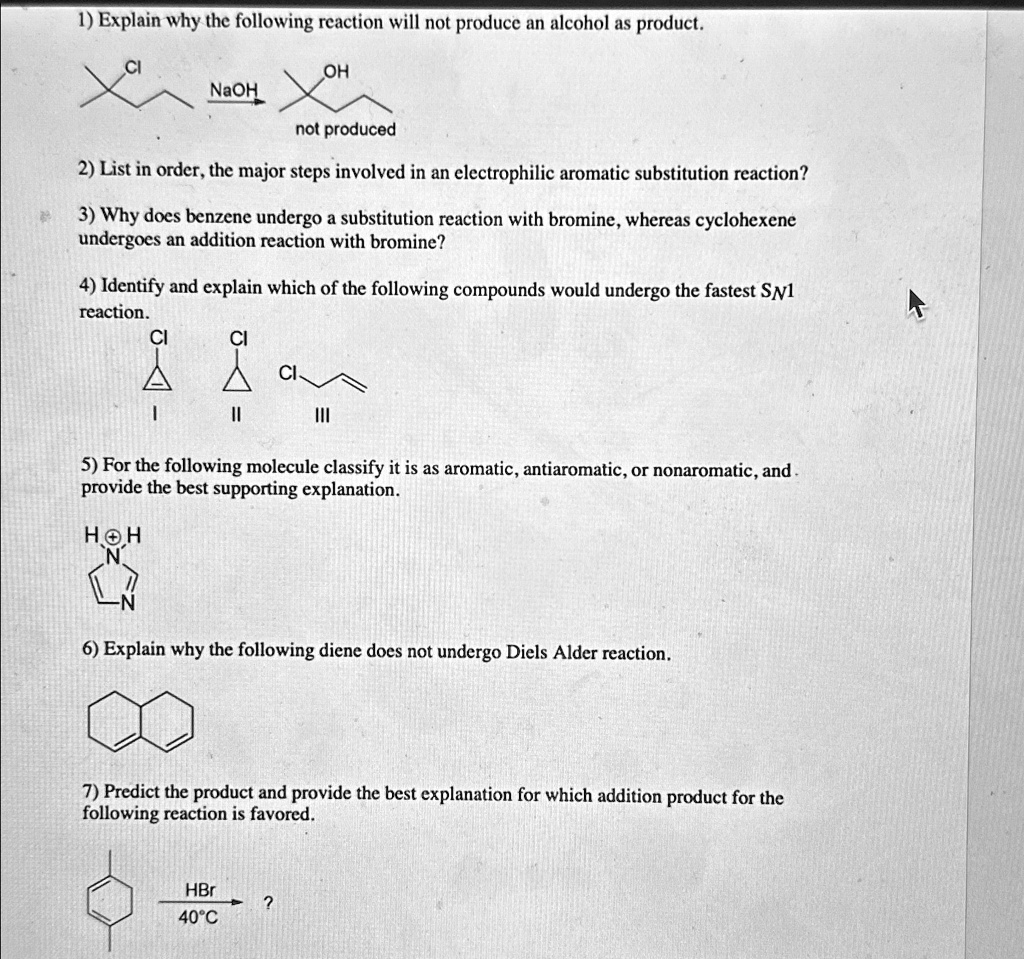 explain why the following reaction will not produce an alcohol as ...