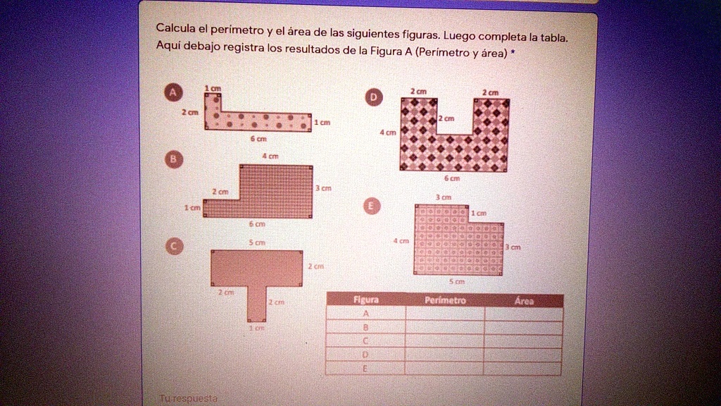 SOLVED: ayuda porfabor ayudenme Calcula el perimetro Y el área de las