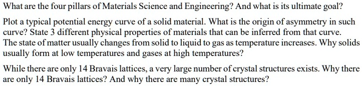 what are the four pillars of materials science and engineering and what ...