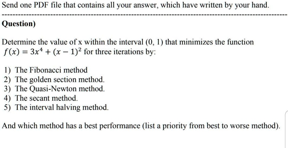 SOLVED:Send one PDF file that contains all your answer, which have ...