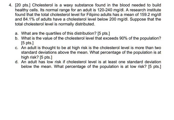 Range cholesterol normal