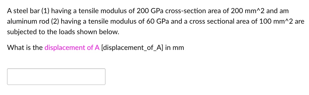SOLVED: A steel bar (1) having a tensile modulus of 200 GPa, a cross ...