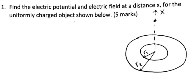 1. Find the electric potential and electric field at a distance x, for ...