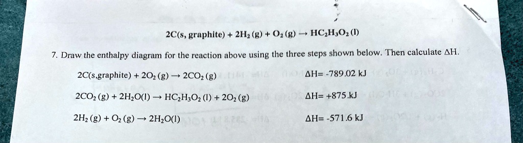 SOLVED: 2C(s, graphite) + 2Hz (g) + O2 (B) HCzH,Oz (I) Draw the ...