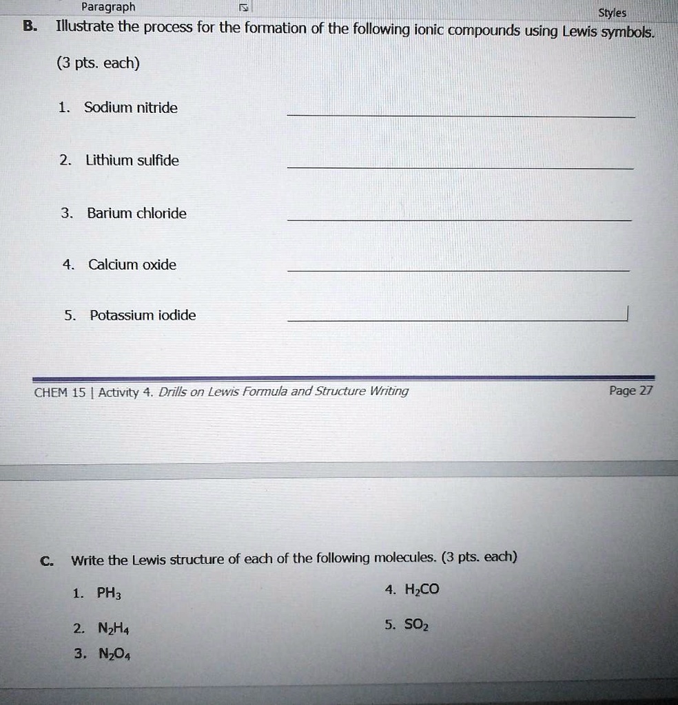 barium chloride lewis dot structure