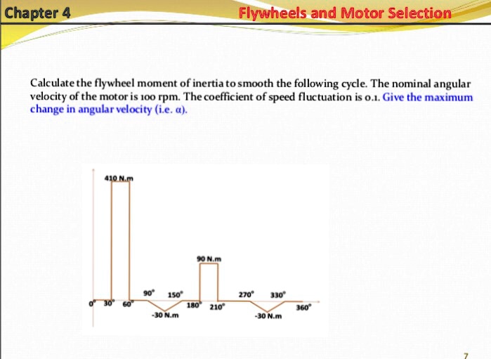 SOLVED Chapter 4 Flywheels and Motor Selection Calculate the flywheel