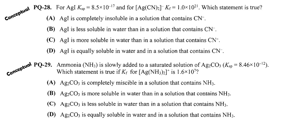 SOLVED Texts A AgI is completely insoluble in a solution that