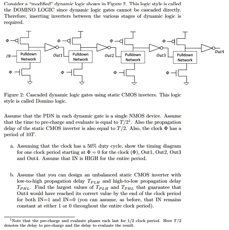 SOLVED: Consider a modified dynamic logic shown in Figure 2. This logic ...