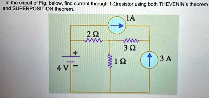 SOLVED: In the circuit of Fig. below, find the current through the 1Î ...