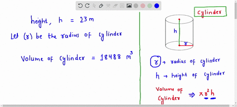 a-cylinder-has-a-height-of-23-m-and-a-volume-of-18488-m3-what-is-the-radius-of-the-cylinder-round-your-answer-to-the-nearest-whole-number-256-m-50-m-32-m-16-m-13518