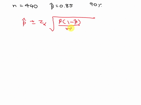 if-n-440-and-p-p-hat-085-construct-a-90-confidence-interval-79344