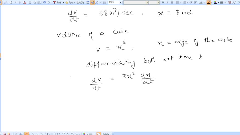 SOLVED: The Volume Of A Cube Is Increasing At A Rate Of 68 In3/sec. At ...