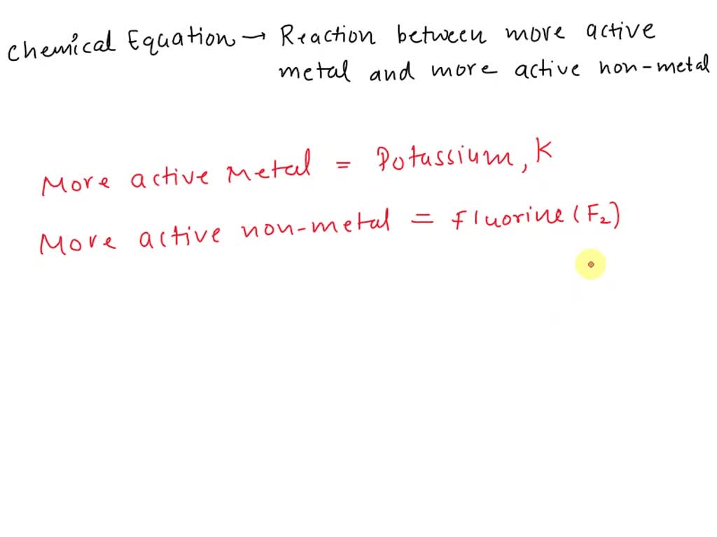 SOLVED write the chemical equation of the reaction between more active