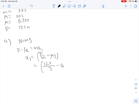 a-block-of-mass-m-30-kg-is-at-rest-on-a-larger-block-of-mass-m-110-kg-as-shown-in-the-figure-below-the-coefficient-of-kinetic-friction-between-the-two-blocks-is-0320-and-the-surface-on-which-47594