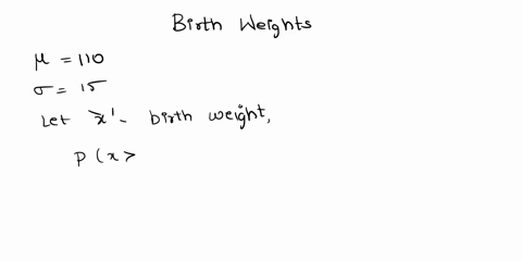 birth-weights-at-a-local-hospital-have-a-normal-distribution-with-a-mean-of-110110-oz-and-a-standard-deviation-of-1515-oz-the-proportion-of-infants-with-birth-weights-above-125125-oz-is-61073