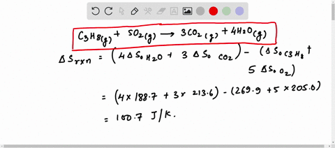 determine-the-entropy-change-for-the-combustion-of-gaseous-propane-c3h8-under-the-standard-conditions-to-give-gaseous-carbon-dioxide-and-water-93904