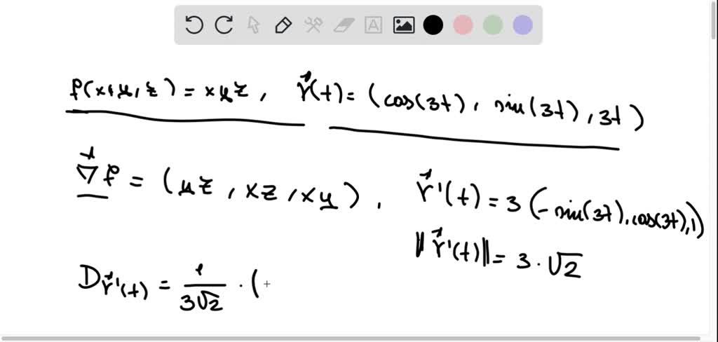 SOLVED: Find the derivative of in the direction of the velocity vector ...