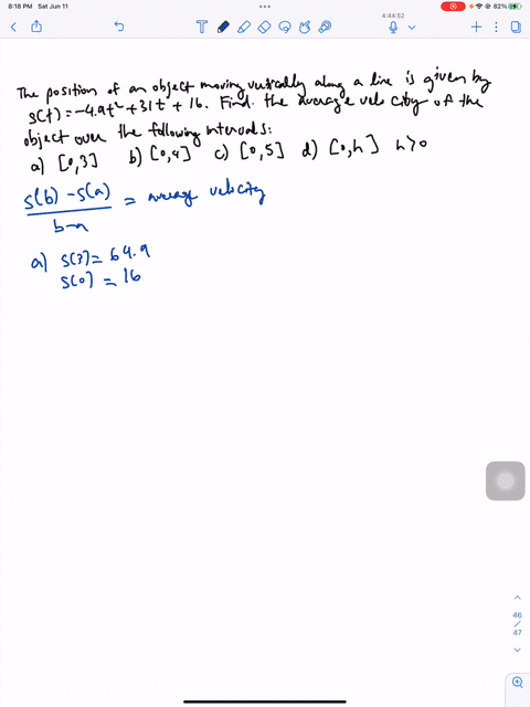 the-position-of-an-object-moving-vertically-along-line-is-given-by-the-function-s-912-31t-16-find-the-average-velocity-of-the-object-over-the-following-intervals-03-b-04-05-oh-where-h-0-is-r-24373