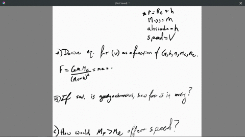 08-consider-a-satellite-of-mass-m-moving-in-a-circular-orbit-around-the-earth-at-a-constant-speed-v-and-at-an-altitude-h-above-the-earth-surface-as-shown-in-the-figure_-derive-an-expression-31437