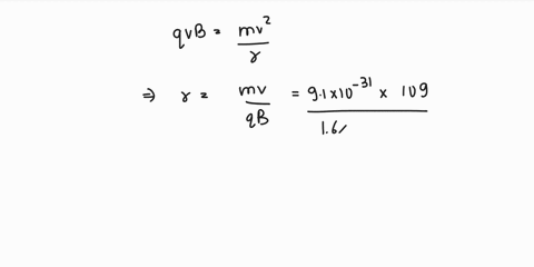 an-electron-enters-region-of-space-containing-uniform-267-x-10-5-t-magnetic-field-its-speed-is-109-ms-and-it-enters-perpendicularly-to-the-field-under-these-conditions_-the-electron-undergoe-77227