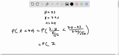 a-final-exam-in-math-160-has-a-mean-of-73-with-a-standard-deviation-of-773-assume-that-a-random-sample-of-24-students-is-selected-and-the-mean-test-score-of-the-sample-is-computed-what-perce-17702