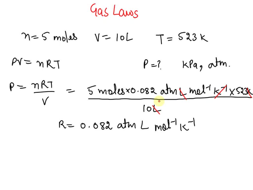 SOLVED Assume 5 mol of N2 gas is confined in a 10 L container at 523 K