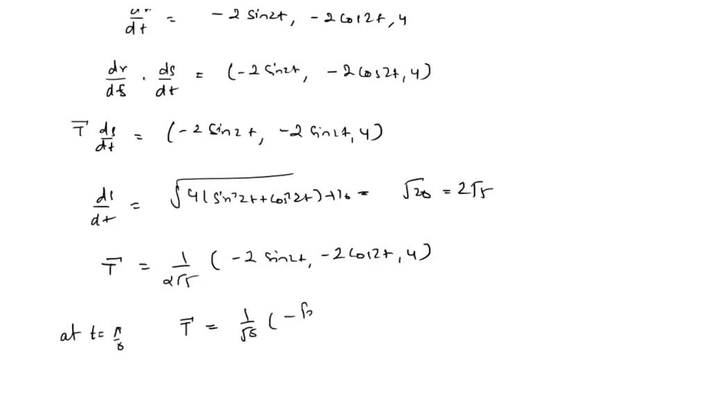 SOLVED: Texts: 1. Given the position vector r(t) = sin(4t) î + cos(4t ...