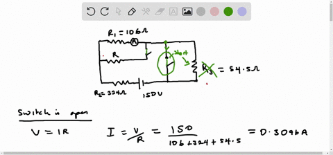 in-the-circuit-in-the-figure-below-the-reading-of-the-ammeter-is-the-same-when-both-switches-are-open-and-when-both-switches-are-closed-what-is-the-unknown-resistance-r-let-r1-106-0-rz-324-0-48706