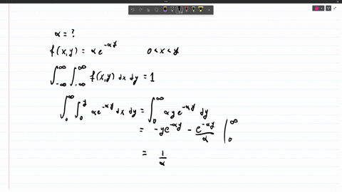 let-x-and-y-be-continuous-random-variables-with-joint-probability-density-function-given-by-fxyxy-e-y-for-0xy-0-otherwise-1-calculate-px1-y1-2calculate-px2