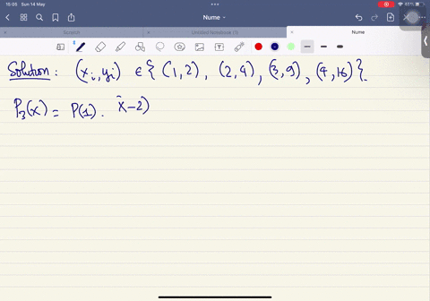 use-lagrange-interpolation-to-generate-a-polynomial-p3x-of-order-three-for-the-given-points-1-2-2-4-3-9-4-16-do-not-simplify-the-polynomial-to-the-form-a1x3-a2x2-a3x-a4-use-p3x-to-calculate-49687