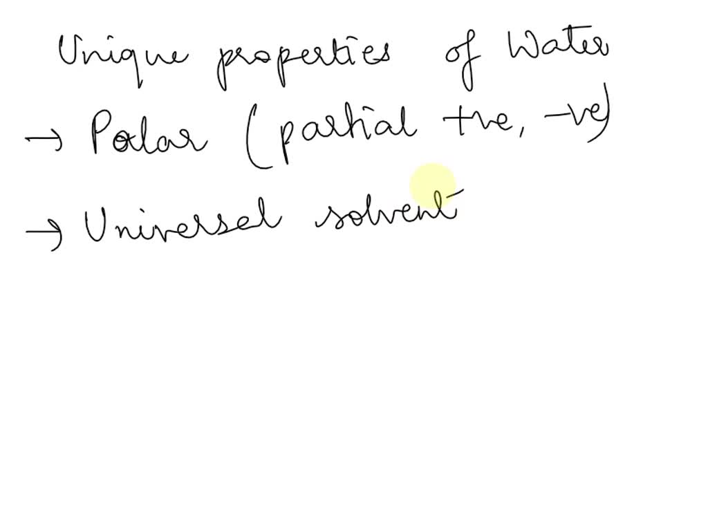Solved list four unique properties of water and explain the importance