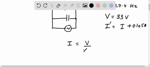a-capacitor-is-connected-across-the-terminals-of-an-ac-generator-that-has-a-frequency-of-4274-hz-and-supplies-a-voltage-of-33-v-when-a-second-capacitor-is-connected-in-parallel-with-the-first-one-the-