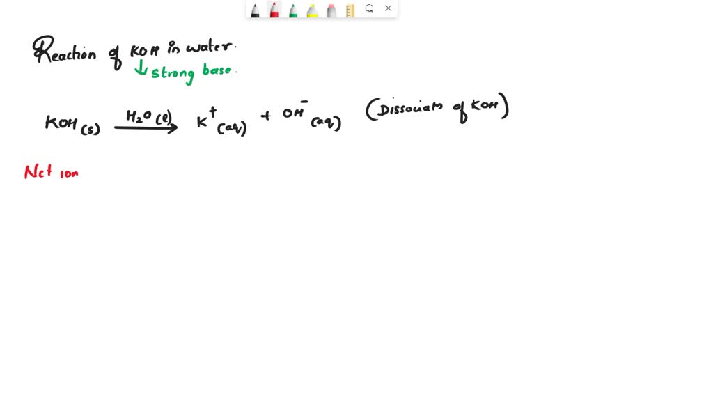 SOLVED: The compound potassium hydroxide, KOH is soluble in water ...