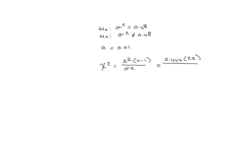 use-a-chi-squared2-test-to-test-the-claim-sigma-squared-equals-0482048-at-the-alpha-equals-001001-significance-level-using-sample-statistics-s-squared-equals-0444s20444-and-n-equals-23n23-assume-the-p