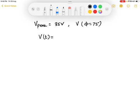 the-peak-value-of-a-sine-wave-equals-35-v-calculate-the-instantaneous-voltage-of-the-sine-wave-for-the-phase-angle-75-degree-51744