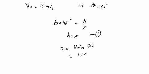 a-ball-is-thrown-with-all-initial-speed-of-vo-15m-s-at-an-angle-of-0-60-with-the-horizontal-it-is-thrown-up-slope-that-makes-an-angle-of-458-with-the-horizontal-shown_-at-what-height-h-does-62122