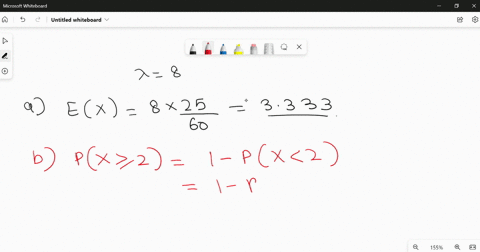 let-the-mean-success-rate-of-a-poisson-process-be-8-successes-per-hour-a-find-the-expected-number-of-successes-in-a-25-minutes-period-round-your-answer-to-4-decimal-places-b-find-the-probabi-61556